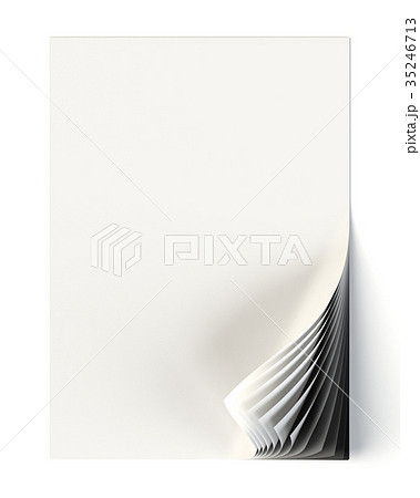 White document mock up with monochrome curled 35246713