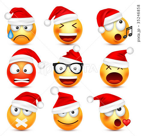 Smiley Emoticon Set Yellow Face With Emotions Andのイラスト素材