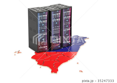 Data Center server racks in Taiwan concept 35247333