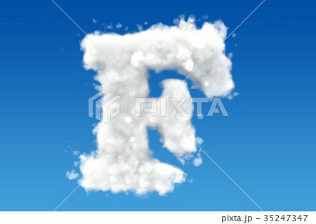 Letter F, alphabet from clouds in the sky 35247347