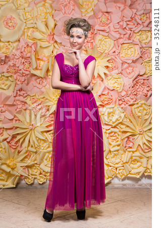 beautiful girl in wedding gown 35248111