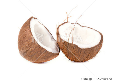 Tropical fruit coconut. Coconuts isolated on white Tropical fruit coconut. Coconuts isolated on white 35248478