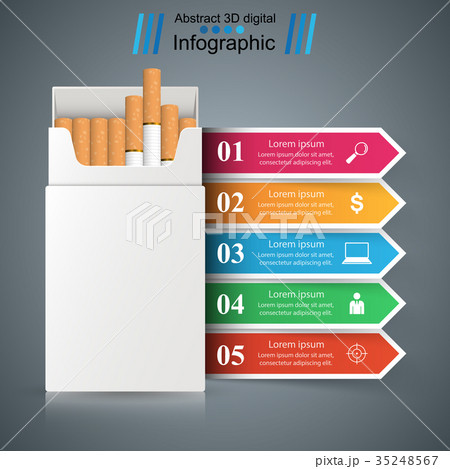 Cigarette, vaper, smoke - business infographic. 35248567
