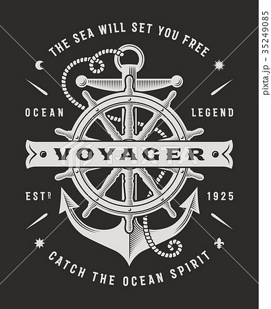 Nautical Voyager Typography On Black Background Nautical Voyager Typography On Black Background 35249085