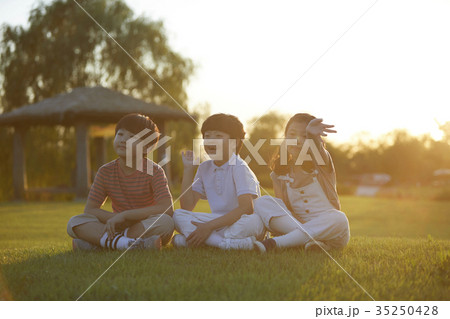 公園 少女 少年 35250428