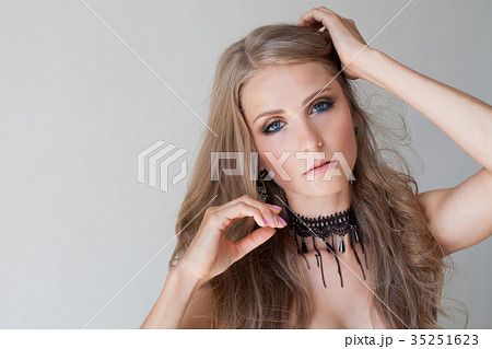 pretty girl blonde blue eyes fashion 35251623