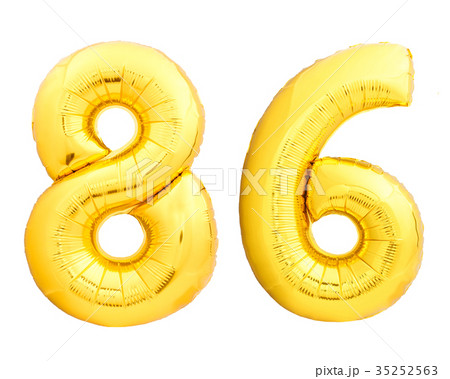 Golden number 86 eighty six made of inflatable Golden number 86 eighty six made of inflatable 35252563
