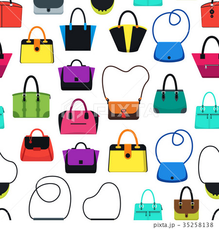 Cartoon Handbag or Female Bags Background Pattern 35258138