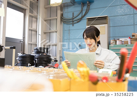 工場　人物　働く　品質管理　検査　 35258225