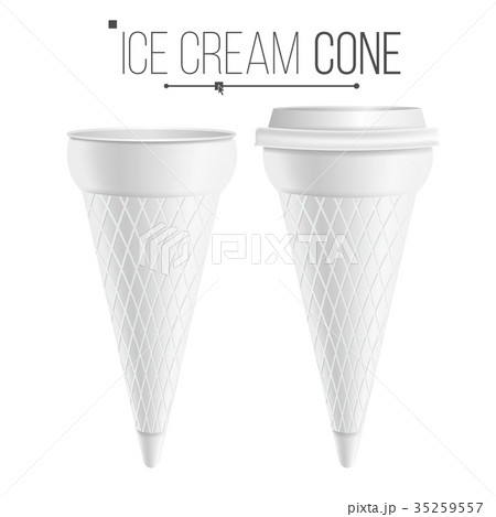 Ice Cream Cone Template Vector のイラスト素材