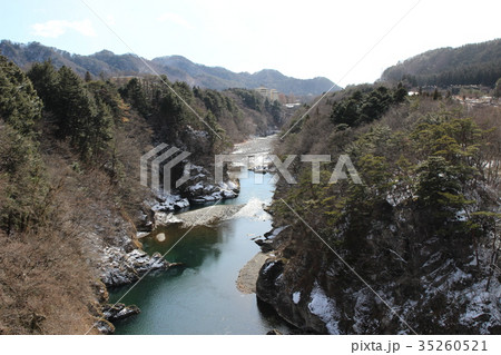 鬼怒盾岩大吊橋から見る鬼怒川 鬼怒盾岩大吊橋から見る鬼怒川 35260521
