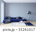 Living room in brick walls loft interior with nav 35261017