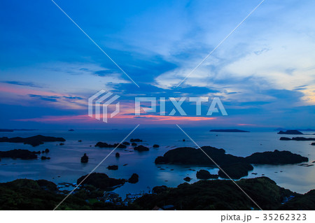 九十九島　夕焼け　石岳展望台から 35262323