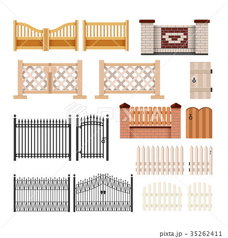 Set of fences - modern vector realistic isolated 35262411