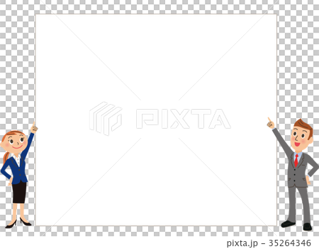 Big whiteboard and office worker 35264346