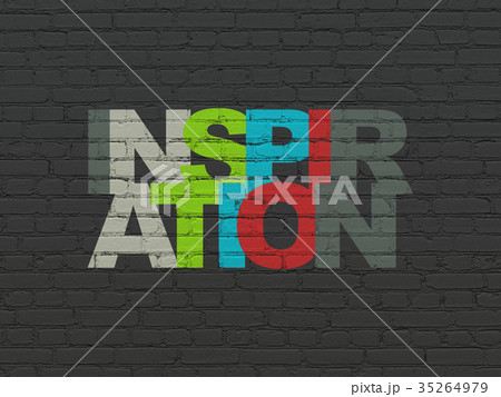 Marketing concept: Inspiration on wall background Marketing concept: Inspiration on wall background 35264979