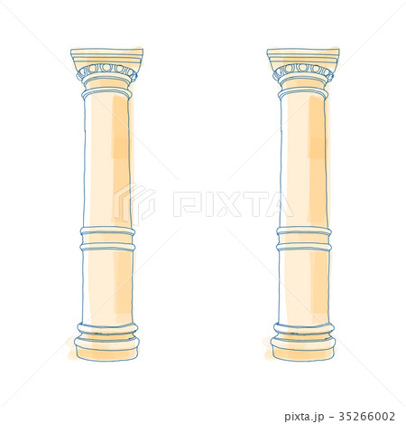 Stylized Greek doodle column Doric Ionic 35266002