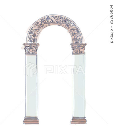 Stylized Greek doodle arch Ionic Corinthian 35266004