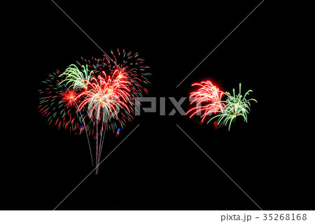 abstract Fireworks light up the dark sky 35268168