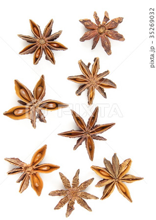 star anise isolated on a white background 35269032