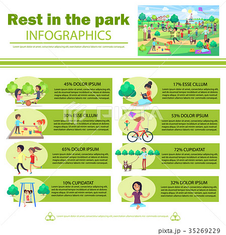 Rest in Park Infographics Poster with Pictures Rest in Park Infographics Poster with Pictures 35269229