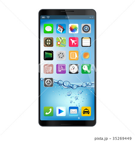 スマートフォン黒のイラスト 35269449