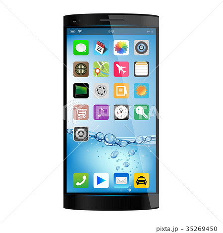 スマートフォン黒のイラスト 35269450