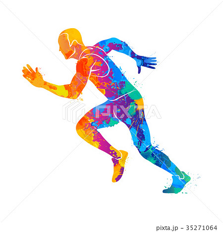 Running Sprinter Athlete Stock Illustration