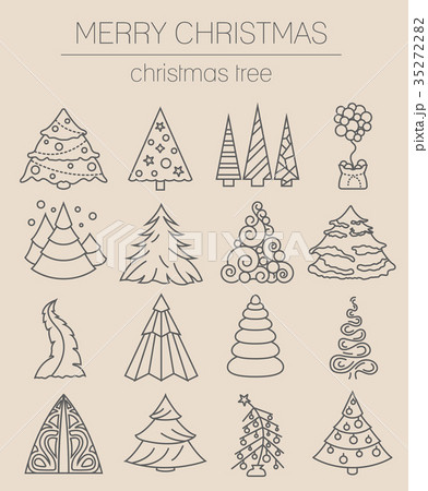 Christmas tree icon set 35272282
