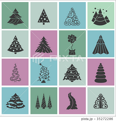 Christmas tree icon set 35272286