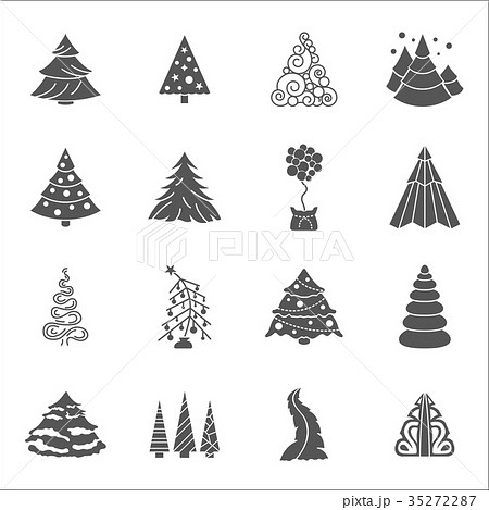 Christmas tree icon set 35272287