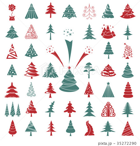 Christmas tree icon set 35272290