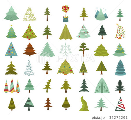 Christmas tree icon set 35272291