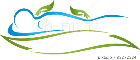 Person and two hands, massage logo Person and two hands, massage logo 35272524