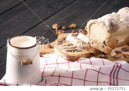 Pound cake and bucket of milk Pound cake and bucket of milk 35272751