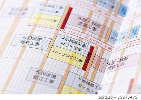 建築作業の工程表 35273475