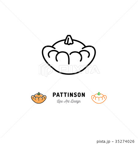 Pattinson zucchini icon Vegetables logo. Thin line 35274026