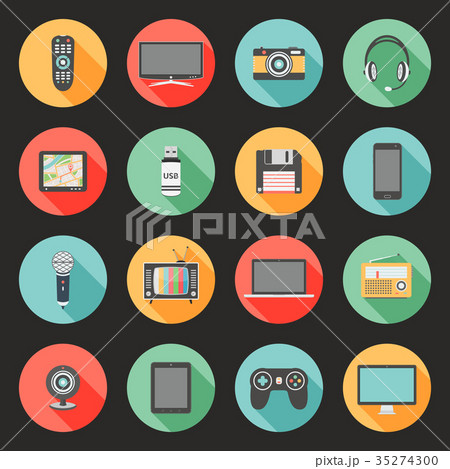 Technology flat design icons set 35274300