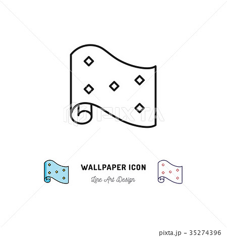 Wallpaper roll icon. Interior design and home 35274396