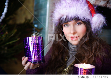 Beauty glamor Woman celebrating christmas,  35274765