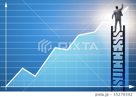 Businessman in economic recovery concept Businessman in economic recovery concept 35276392