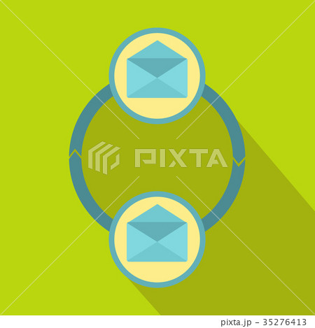 Synchronization messages icon, flat style 35276413