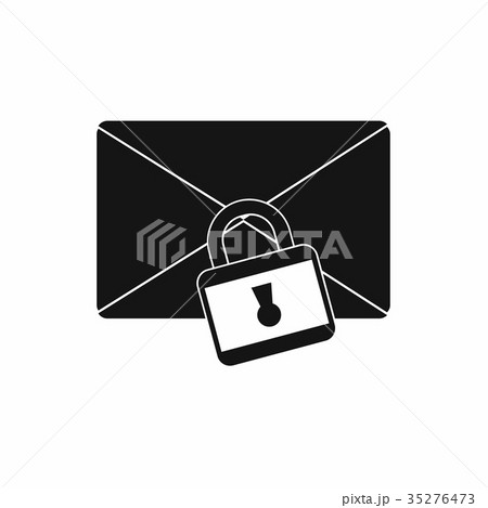 Envelope with padloc icon, simple style 35276473
