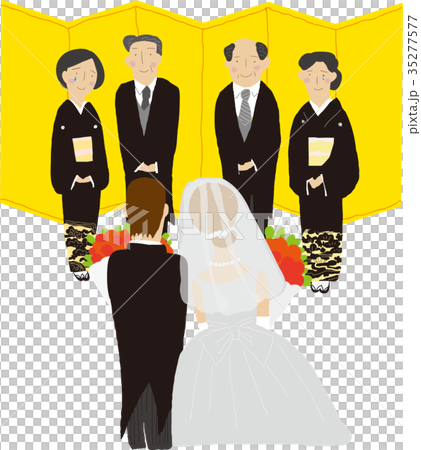 結婚式 花束贈呈のイラスト素材