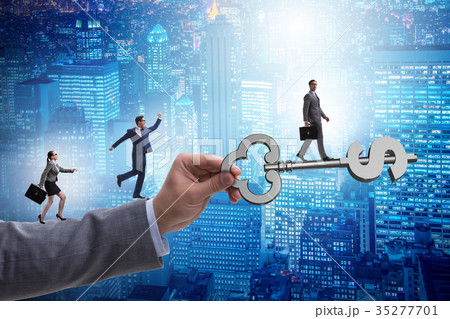 Concept of key to financial success and prosperity 35277701