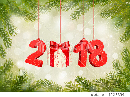 Christmas Holiday background with a 2018  35278344