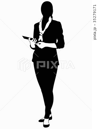 Silhouette Of Business Woman In Suitのイラスト素材