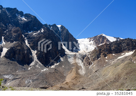 View on Glacier Big Aktru. Altai Republic. Russia View on Glacier Big Aktru. Altai Republic. Russia 35281045