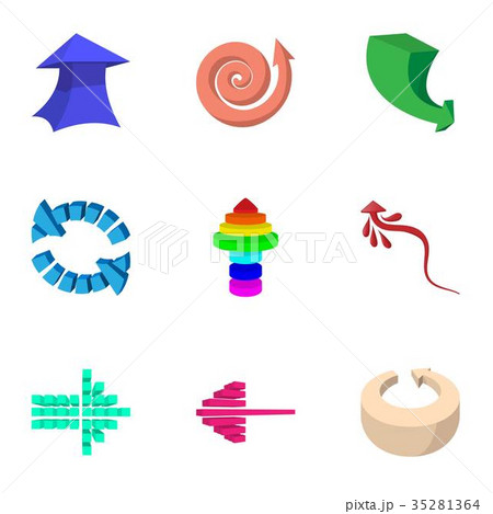 Index icons set, cartoon style Index icons set, cartoon style 35281364