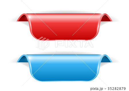 Red and blue sticker labels with transparent 35282879